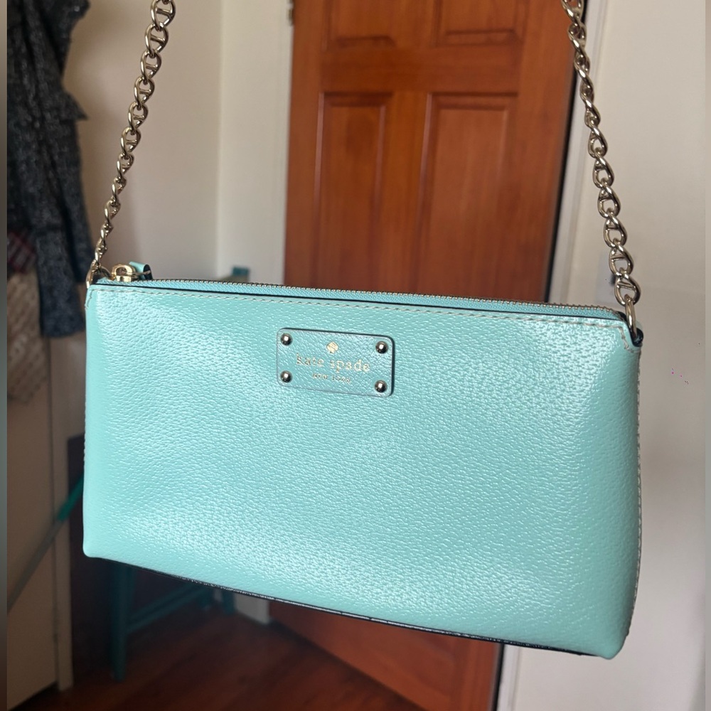 Teal Kate Spade shoulder bag with chain and leather strap - Picture 5 of 5
